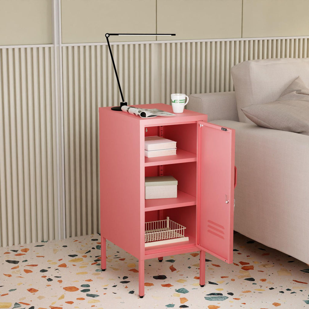 Fraser Country Milan Metal 1 Door Cabinet - Pink