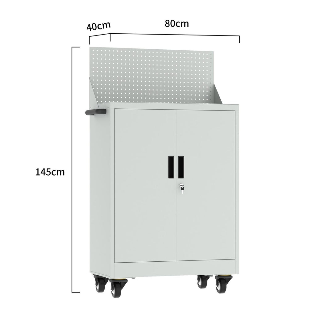 Fraser Country Milan Steel Tool Cart Cabinet - Light Grey