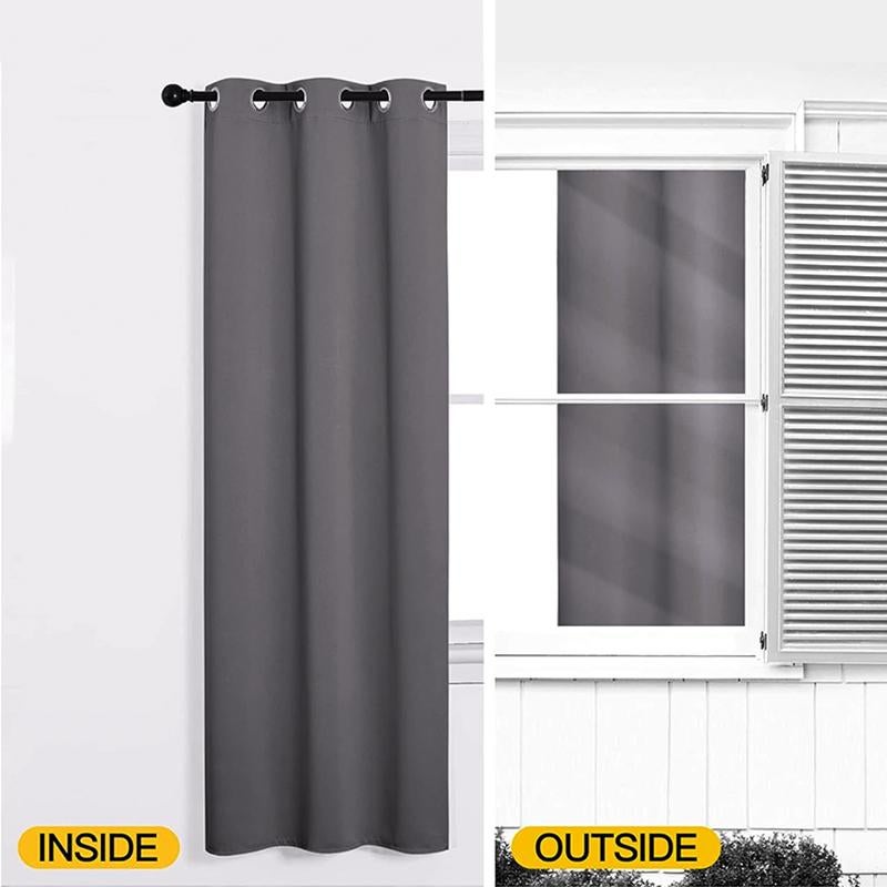 COMFEYA Outdoor and Indoor Blackout Curtains 130x240cm - Grey (2 Pack)