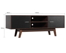 Load image into Gallery viewer, 1.35M TV Entertainment Unit - Walnut &amp; Black