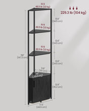 Load image into Gallery viewer, VASAGLE 5-Tier Corner Shelf with Storage - Black