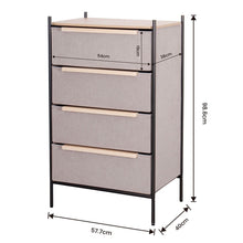 Load image into Gallery viewer, Fraser Country 4 Drawer Byra Dresser - Light Grey &amp; Black