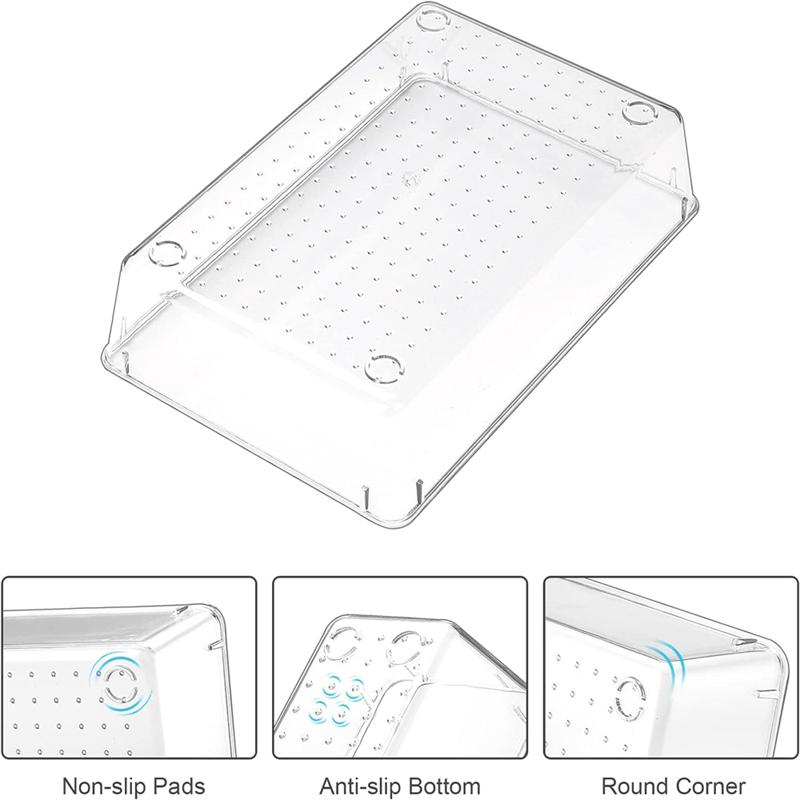 STORFEX 25 PCS Multifunctional Clear Plastic Drawer Organizers Set