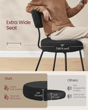 Load image into Gallery viewer, VASAGLE Dining Room Upholstered Chair with Fleece Surface Set of 2 - Black