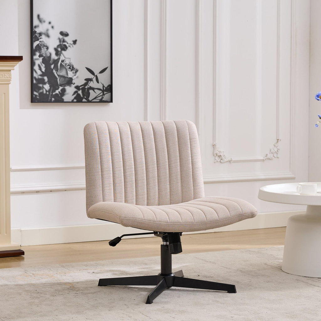 Gorilla Office- Ribbed Faux Linen Office Chair Beige