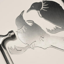 Load image into Gallery viewer, MetalBird Tui Twosome Garden Art
