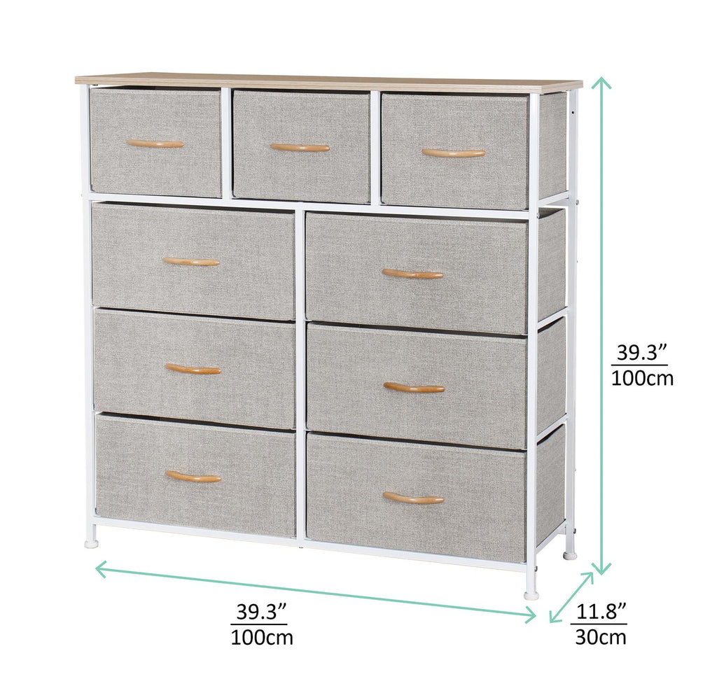 Ovela 9 Drawer Storage Chest - Beige