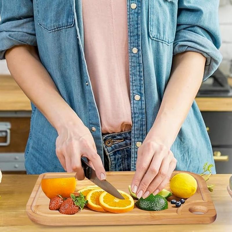 OZZYCOOK 4-Piece Oversized Bamboo Cutting Board Set