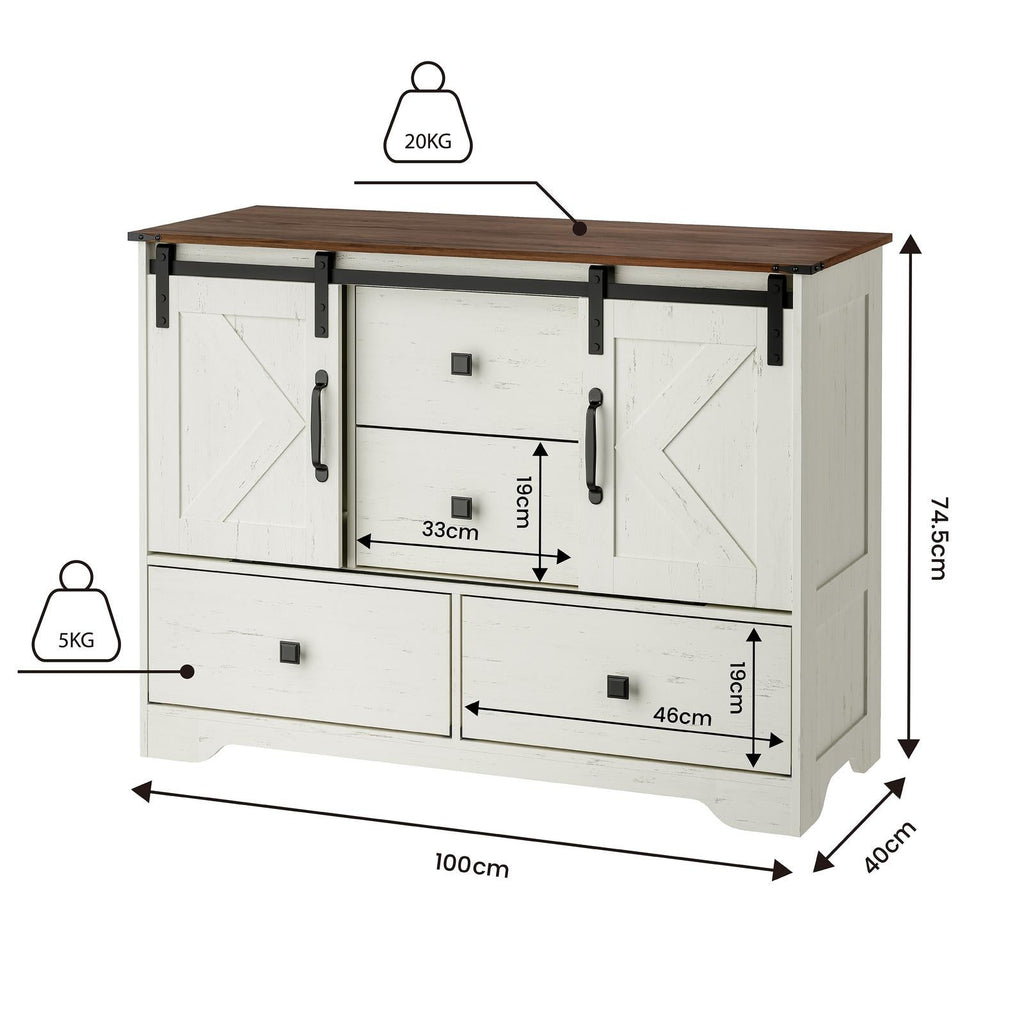 Fraser Country - Farmhouse Wide 4 Drawer Dresser