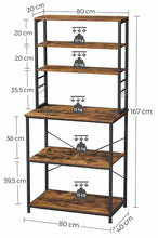 Load image into Gallery viewer, Vasagle Kitchen Storage Baker&#39;s Rack - 6-Tier (Rustic Brown)