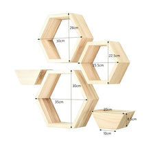 Load image into Gallery viewer, STORFEX Wooden Wall Mounted Hexagonal Floating Shelves