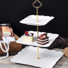 Load image into Gallery viewer, STORFEX 2pcs 3-Tier Porcelain Cupcake Serving Tray