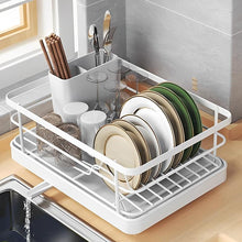 Load image into Gallery viewer, STORFEX Metal Kitchen Drying Rack with Cutlery Holder - White