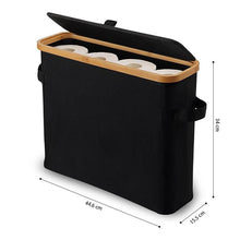 Load image into Gallery viewer, STORFEX Toilet Paper Storage Basket with Lid - Black