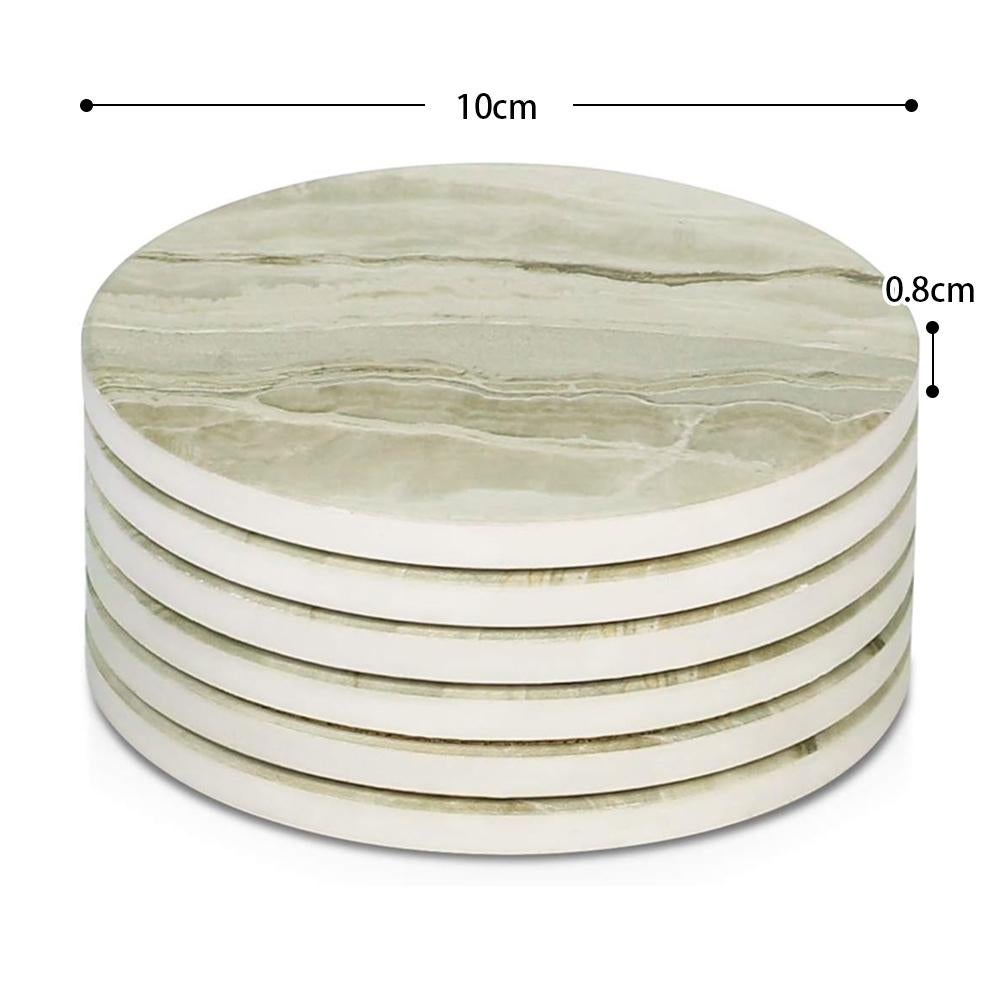 COOKOZZY Absorbent Drink Coasters with Holder - Set of 6