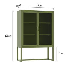 Load image into Gallery viewer, Fraser Country Milan Metal Cabinet Two Mesh Doors - Olive Green