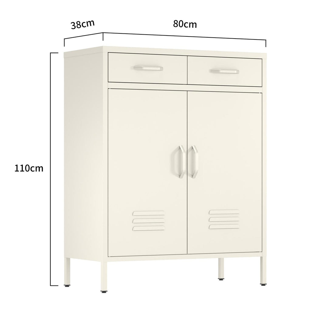 Fraser Country Milan Metal Cabinet With Drawers - Cream
