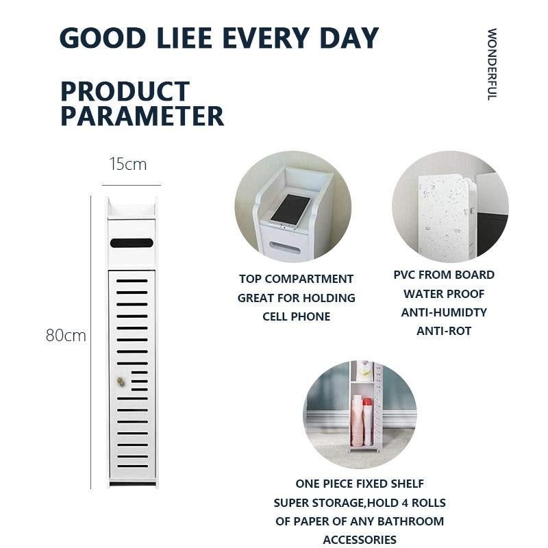 Bathroom Storage Cabinet (15x15x80cm)