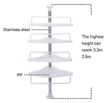 Load image into Gallery viewer, 4-Tier Adjustable Telescopic Bathroom Corner Shelf