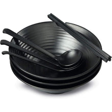 Load image into Gallery viewer, Set of 4 Ramen Bowls with Spoons and Chopsticks