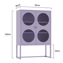 Load image into Gallery viewer, Fraser Country Milan Metal Cabinet With Two Mesh Doors - Purple