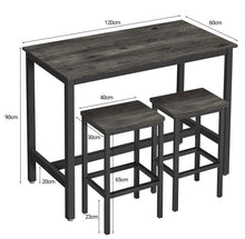 Load image into Gallery viewer, Vasagle Dining Bar Table Set - Dark Grey