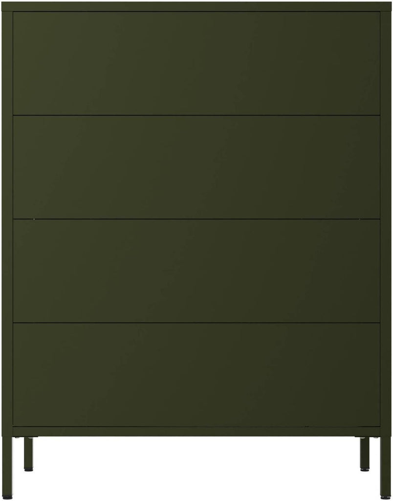 Fraser Country: Milan Metal Storage 4 Drawers - Olive Green