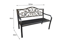 Load image into Gallery viewer, Fraser Country Outdoor Metal Garden Bench with Floral Design - Bronze