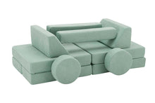 Load image into Gallery viewer, Fraser Country 14 Piece Modular Double Kids Play Sofa - Sage Green