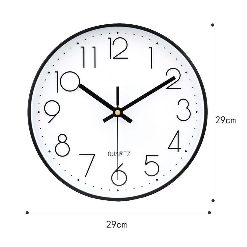 Battery Powered No-Tick Wall Clock - Black