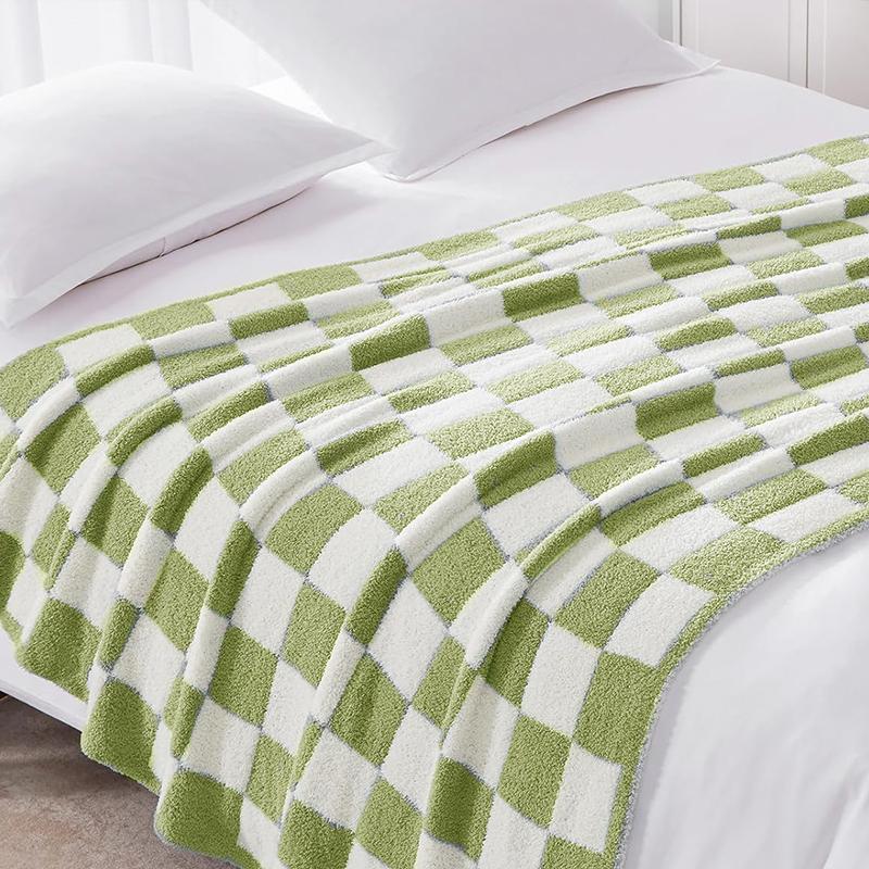 COMFEYA Cosy Checked Blanket 130x160CM - Green