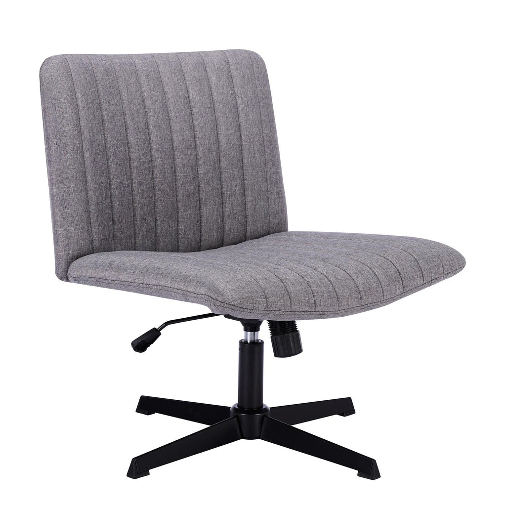 Gorilla Office- Ribbed Faux Linen Office Chair Light Grey
