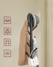 Load image into Gallery viewer, VASAGLE Coat Rack with 8 Hooks and Shelf - Ink Black