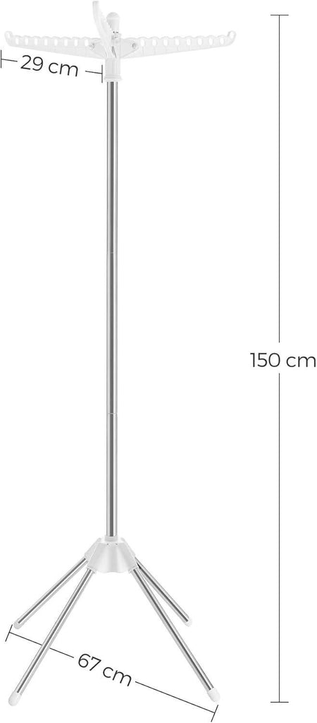 SONGMICS Clothes Drying Rack with 3 Rotatable Arms for Hangers