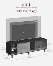 Load image into Gallery viewer, VASAGLE Superfast Toolless 1.40M TV Stand Cabinet - Ebony Black and Concrete Grey