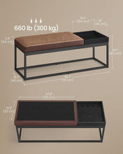 Load image into Gallery viewer, SONGMICS Ottoman Bench with Reversible Top - Walnut Brown