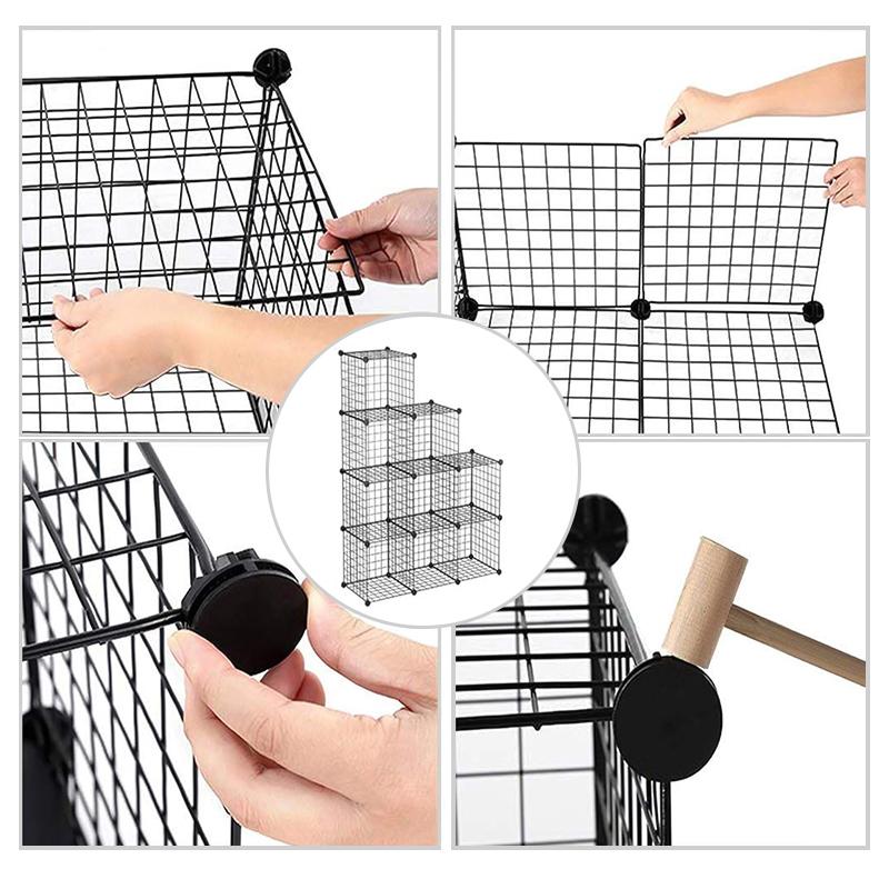 STORFEX 9-Cube DIY Metal Storage Shelf - Black