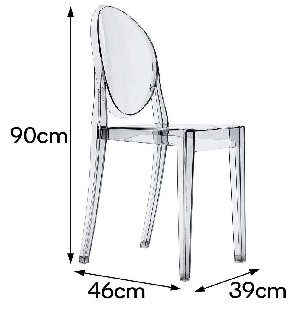 Matt Blatt Set of 2 Philippe Starck Victoria Ghost Chair Replica (Smoke)