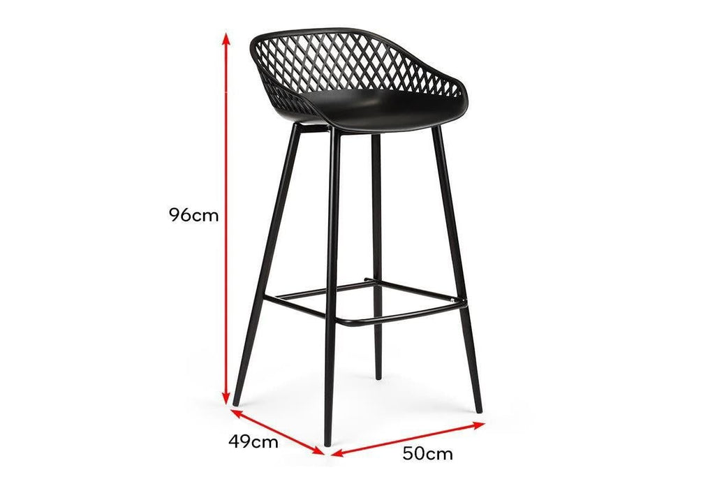 Ovela Set of 2 Leerdam Bar Stools (Black)