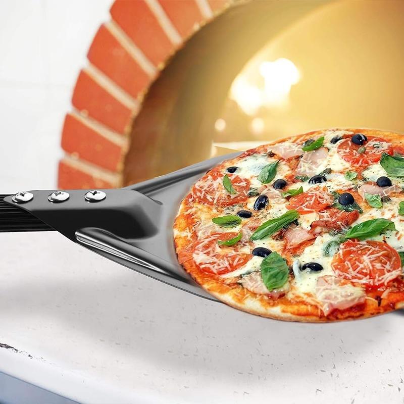 OZZYCOOK Round Aluminum Perforated Pizza Paddle