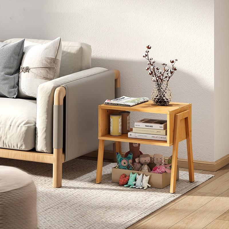 STORFEX: Bamboo Stackable End Tables (Set of 2)