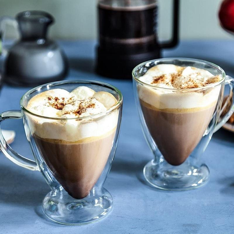 OZZYCOOK Double Wall Glass Coffee Cup Set of 4