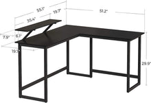 Load image into Gallery viewer, Vasagle L-Shaped Computer Desk with Monitor Stand - Black