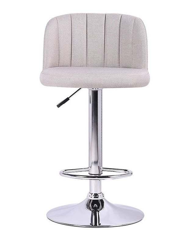 Fraser Country Adjustable Finest Grey Fabric Curved Bar Stool (2/Pack)