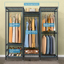 Load image into Gallery viewer, STORFEX Adjustable Heavy Duty Metal Clothing Rack - Black