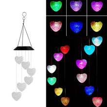 Load image into Gallery viewer, LUMIRO Outdoor Solar Heart Shaped Decorative Wind Chime - White