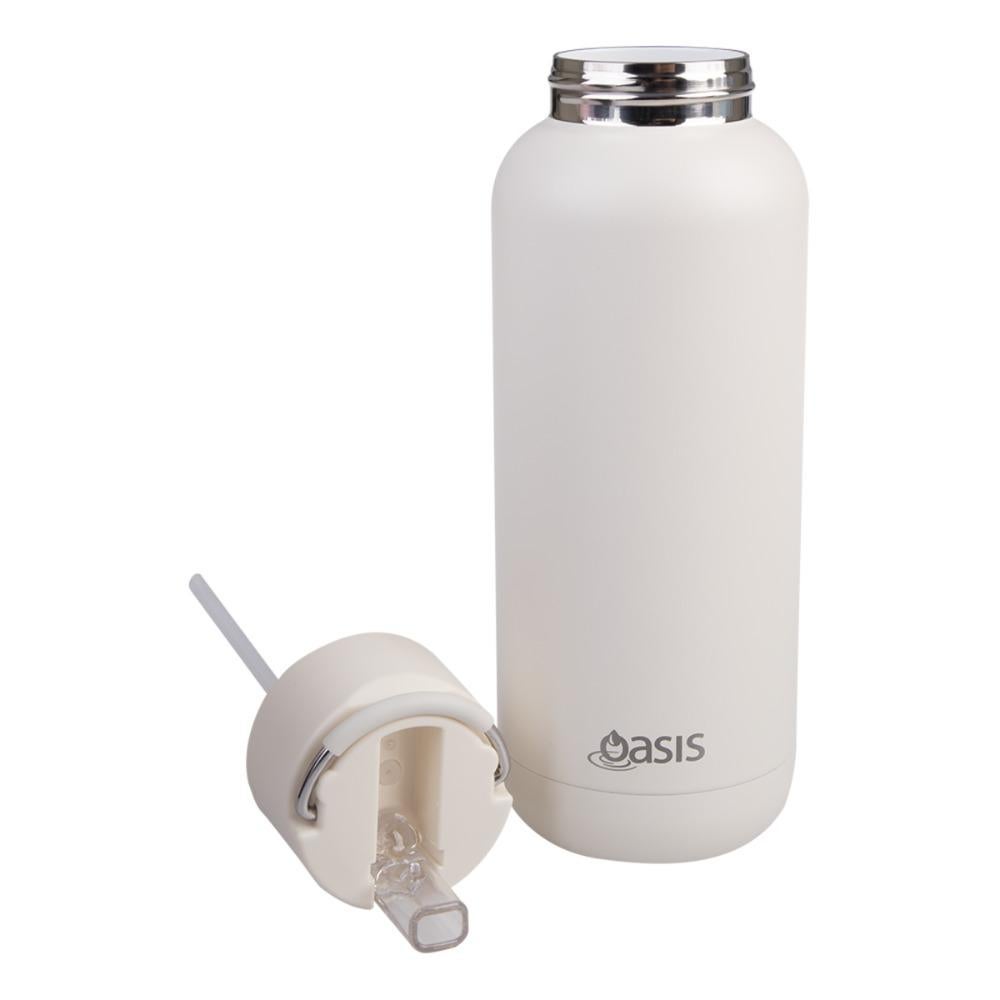 Oasis: Stainless Steel Ceramic MODA Triple Wall Insulated Drink Bottle - Alabaster (1L)