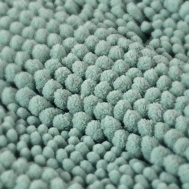 COMFEYA 2pcs Non Slip Shaggy Chenille Bathroom Mat Set - Green