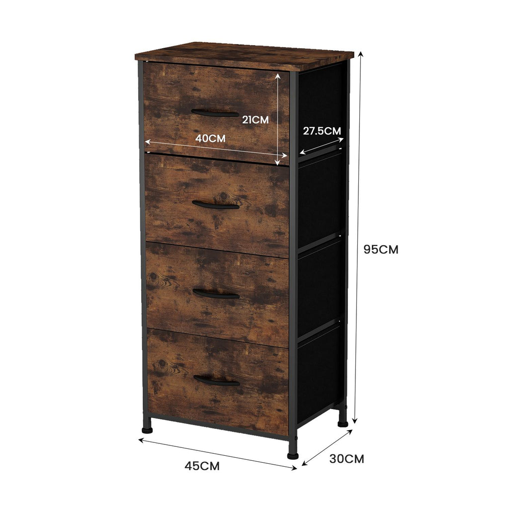 Fraser Country 4 Drawer Storage Chest - Rustic Walnut