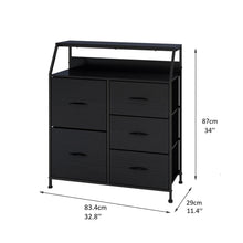 Load image into Gallery viewer, Ovela 5 Large Drawer Storage Chest - Nordic Black